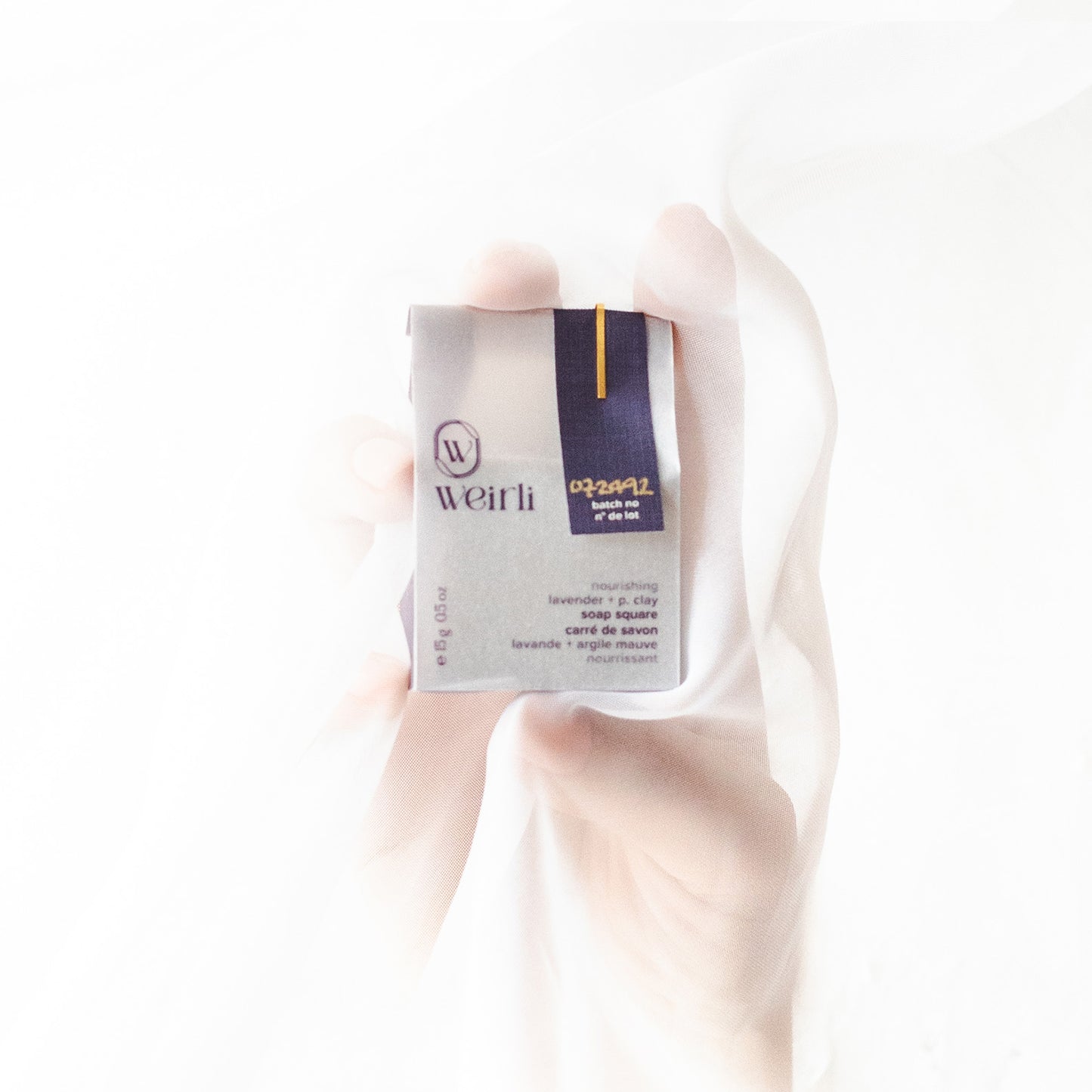 Weirli Nourishing Lavender and Purple Clay Mini Soap Square